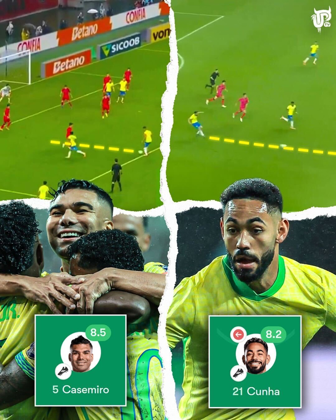 Casemiro và Cunha cùng có kiến tạo trong chiến thắng của Brazil