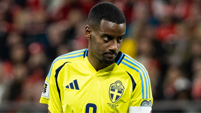 Isak có nguy cơ bị loại khỏi đội hình xuất phát của ĐT Thuỵ Điển