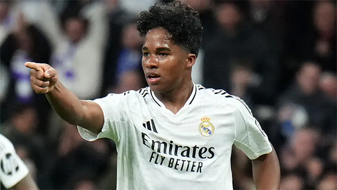 Endrick không có nhiều cơ hội đá chính tại Real Madrid