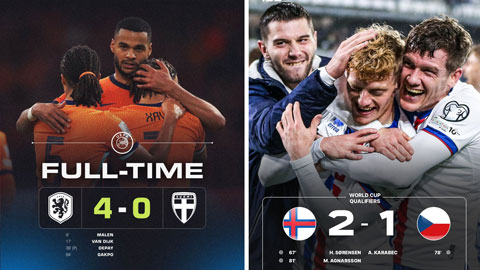 Hà Lan thắng đậm, Hojlund tiếp tục ghi bàn, Đảo Faroe lại gây sốc  Hà Lan thắng đậm, Hojlund tiếp tục ghi bàn, Đảo Faroe lại gây sốc