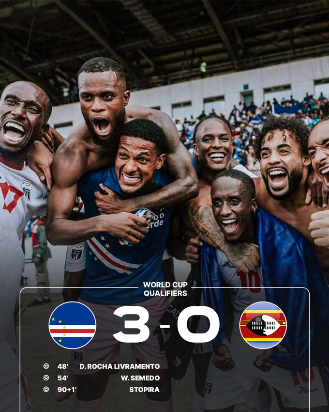 Cape Verde đánh bại Eswatini 3-0 để chính thức giành vé dự World Cup lần đầu tiên trong lịch sử