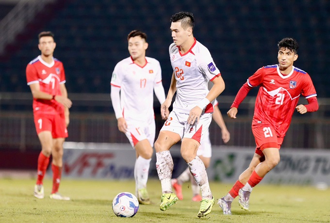 ĐT Việt Nam giành 2 trận thắng trước Nepal. Ảnh: Anh Khoa 