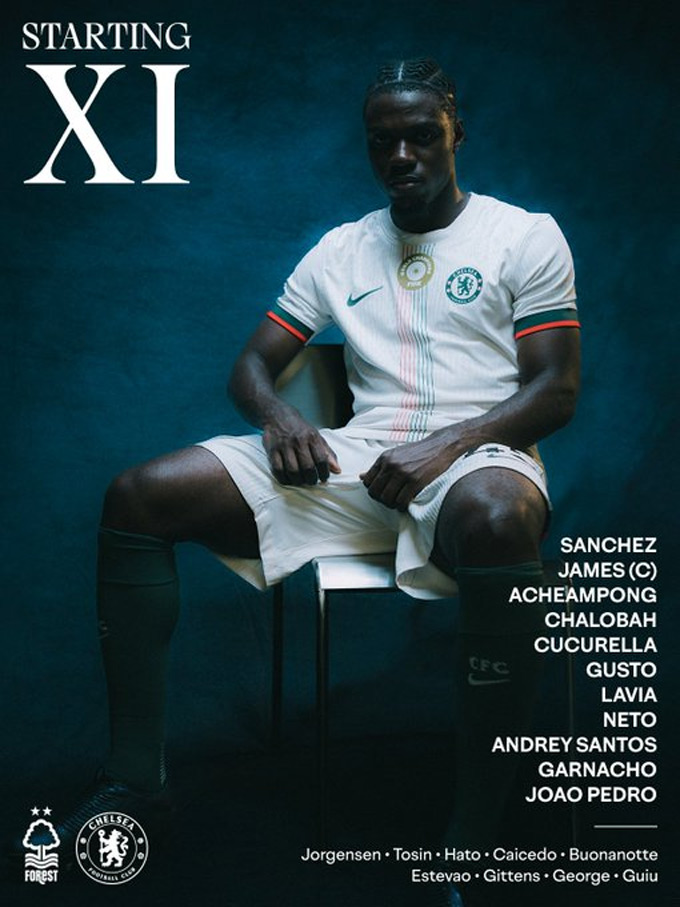 Đội hình xuất phát của Chelsea trước Nottingham Forest