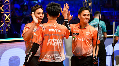 Cơ thủ Quốc Hoàng giúp đội châu Á áp đảo đội Thế giới  Cơ thủ Quốc Hoàng giúp đội châu Á áp đảo đội Thế giới