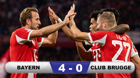 Kết quả Bayern 4-0 Club Brugge: Hùm xám tiếp tục đà thăng hoa  Kết quả Bayern 4-0 Club Brugge: Hùm xám tiếp tục đà thăng hoa