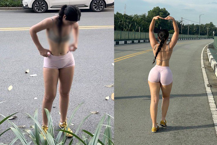 Kim Hà gây sốt với hình ảnh "thả rông" chạy bộ