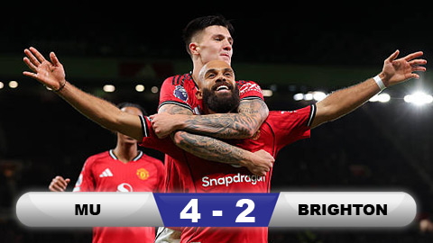 Kết quả MU 4-2 Brighton: Chiến thắng thứ 3 liên tiếp cho Quỷ đỏ  Kết quả MU 4-2 Brighton: Chiến thắng thứ 3 liên tiếp cho Quỷ đỏ