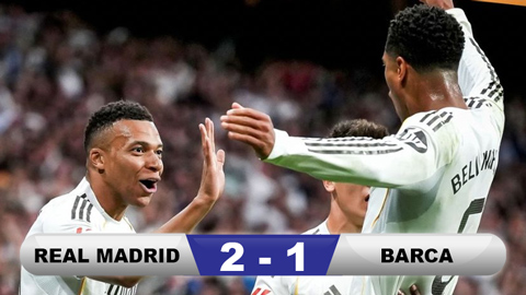 Kết quả Real Madrid 2-1 Barca: Chiến thắng thuyết phục  Kết quả Real Madrid 2-1 Barca: Chiến thắng thuyết phục