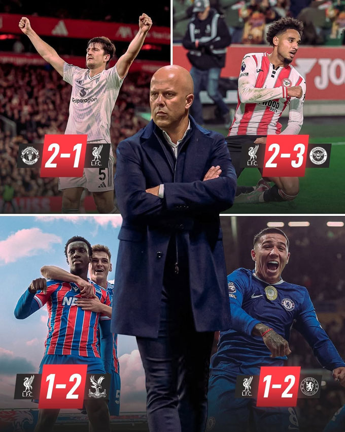 Liverpool của Slot đã để thua 4 trận liên tiếp tại Premier League