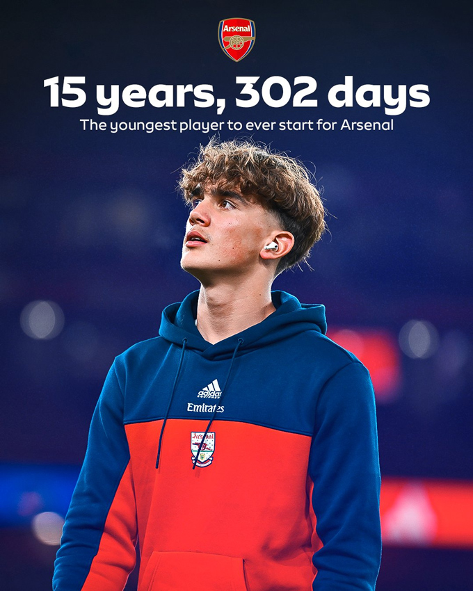 Dowman chính thức trở thành cầu thủ trẻ nhất từng đá chính cho Arsenal ở tuổi 15 và 302 ngày