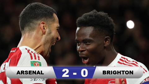 Kết quả Arsenal 2-0 Brighton: Pháo thủ đi tiếp  Kết quả Arsenal 2-0 Brighton: Pháo thủ đi tiếp