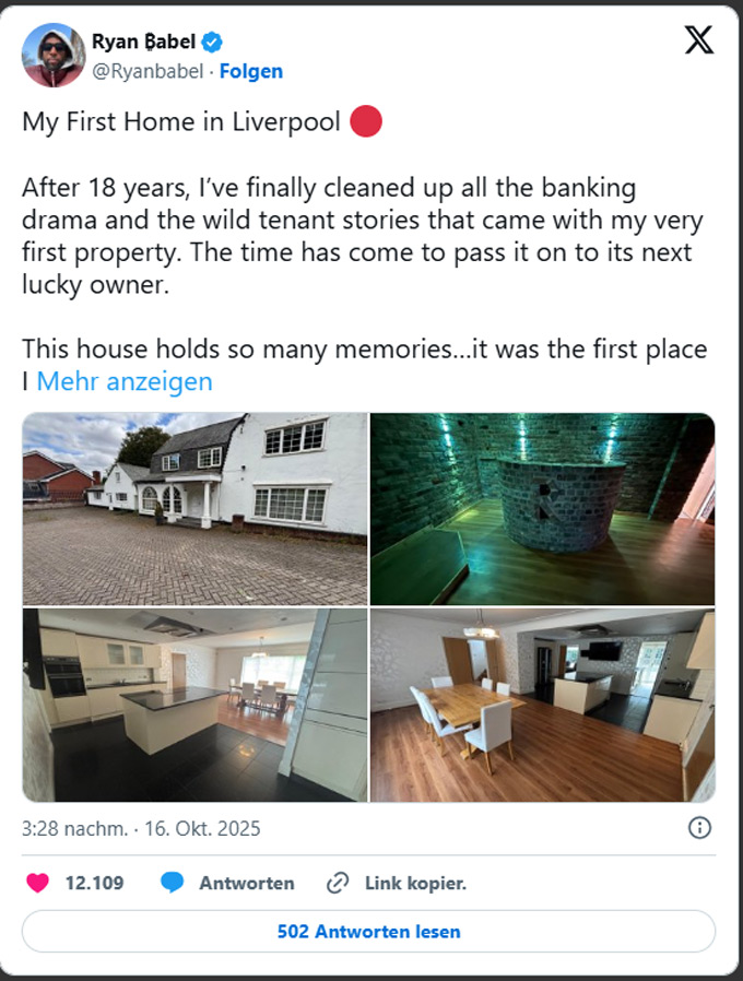 Babel đã bán ngôi nhà đầy ắp kỷ niệm của mình tại Liverpool