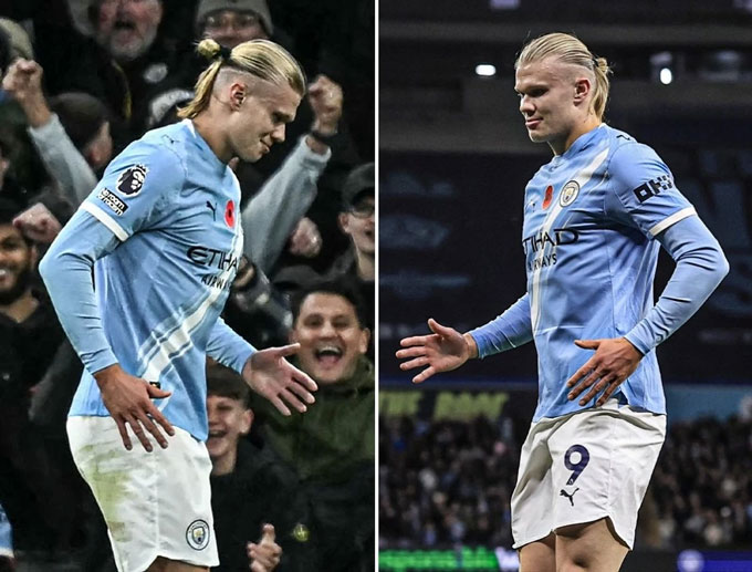 Haaland ăn mừng kiểu robot