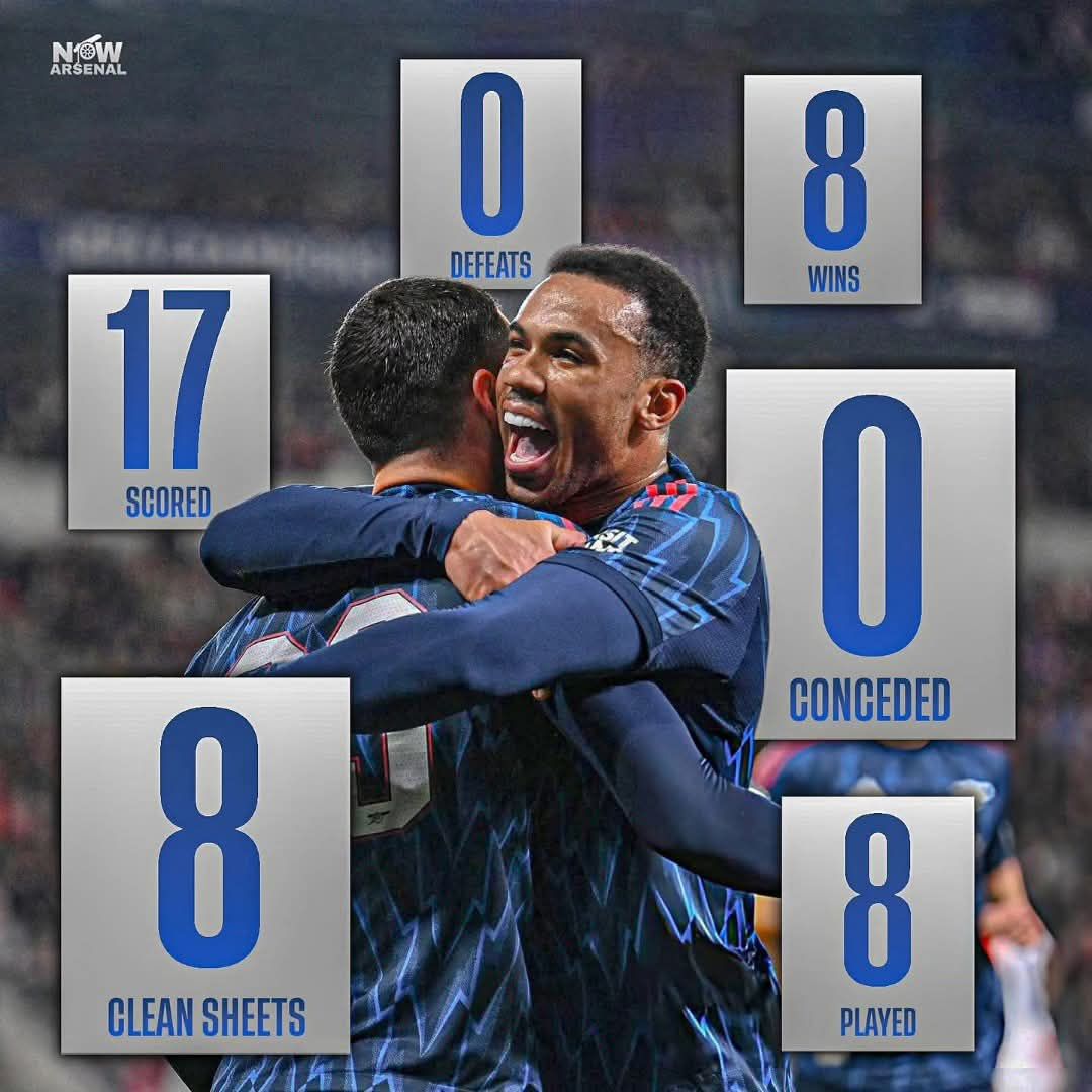 Trong 8 trận gần nhất, Arsenal toàn thắng, ghi 17 bàn và không để thùng lưới lần nào