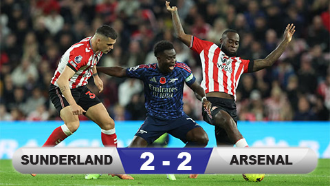  Kết quả Sunderland 2-2 Arsenal: Đứt mạch toàn thắng