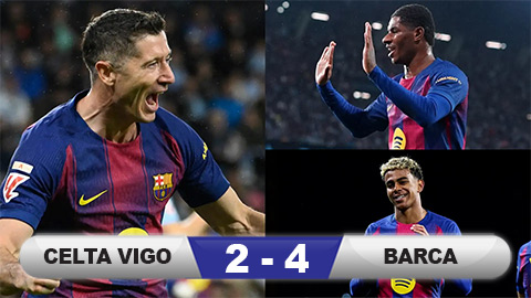  Kết quả Celta Vigo 2-4 Barca: Lewandowski tỏa sáng