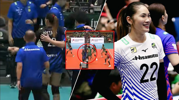 Thanh Thúy va chạm với Hattaya trên sân