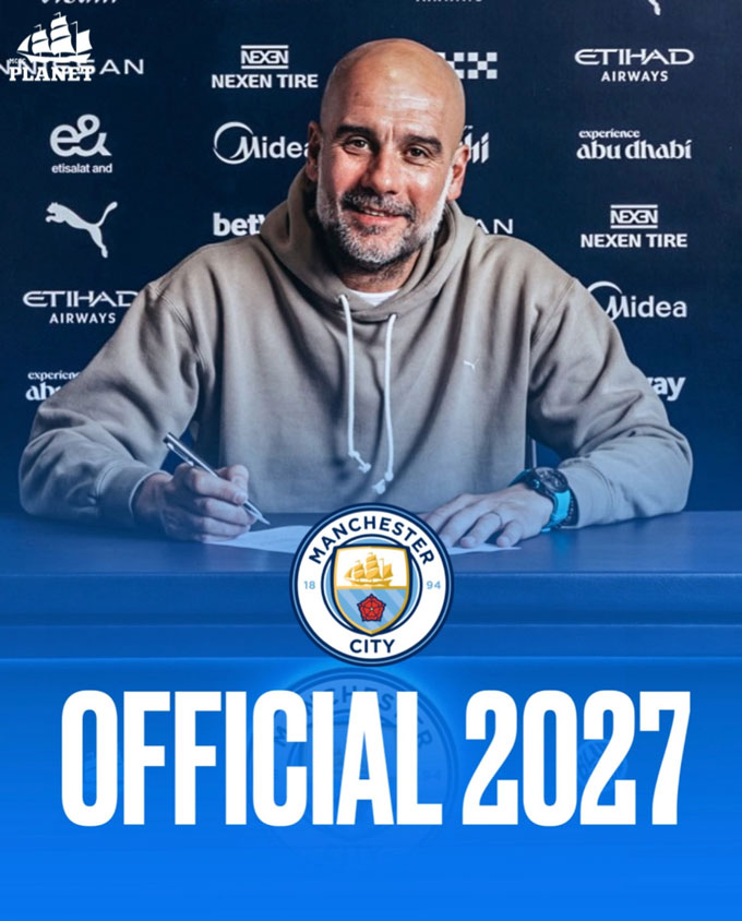 Hợp đồng của Pep với Man City có thời hạn đến 2027