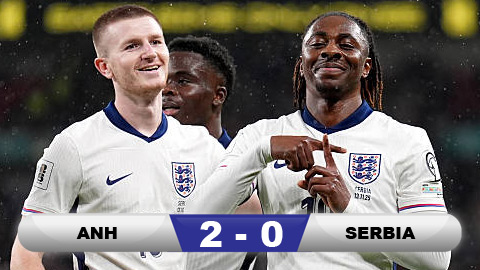  Kết quả Anh 2-0 Serbia: 'Tam Sư' thắng trận thứ 7 liên tiếp ở vòng loại World Cup 2026