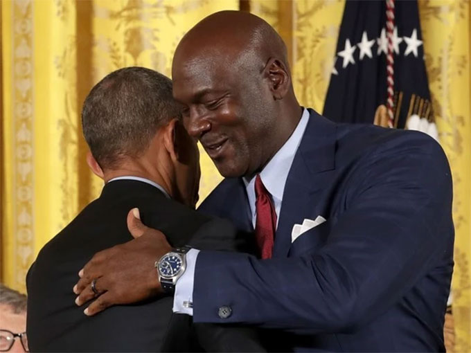 Michael Jordan và tổng thống Obama 