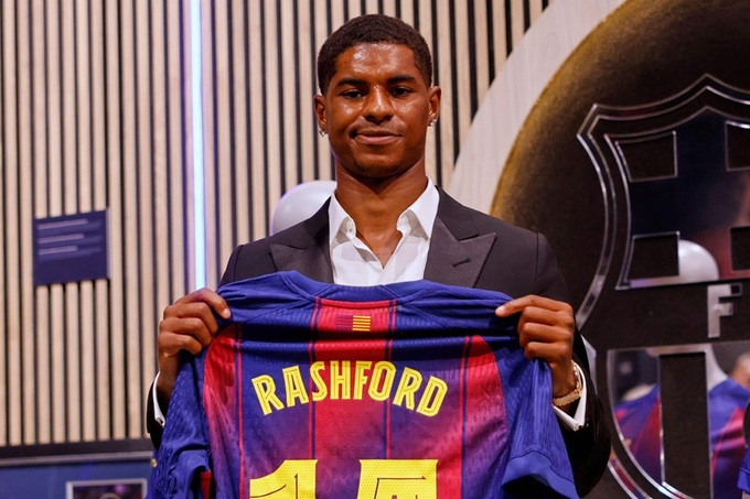 Rashford trong ngày ra mắt Barca