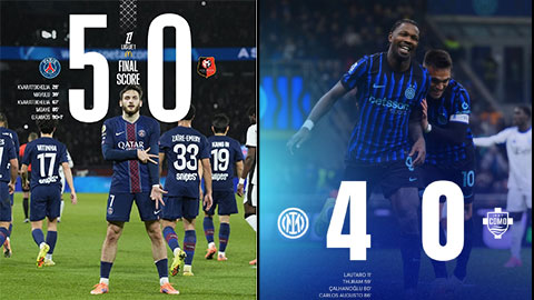 Simone Inzaghi celebrating with his Inter Milan players after beating Barcelona.