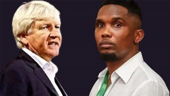 HLV Brys tuyên chiến với Chủ tịch Samuel Eto’o