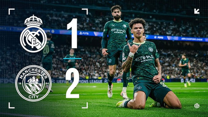 Man City đánh bại Real ngay trên sân đối thủ