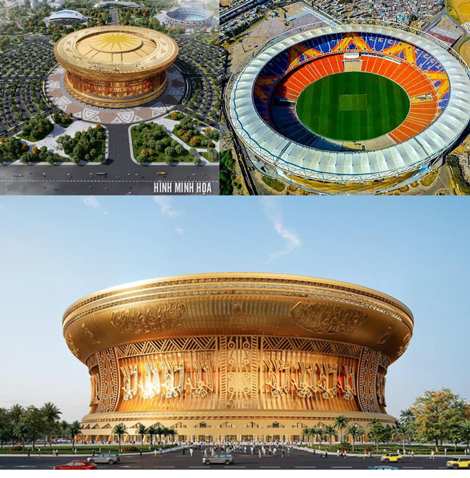 Hình ảnh minh hoạ về sân vận động Trống Đồng có sức chứa 135.000 chỗ ngồi.