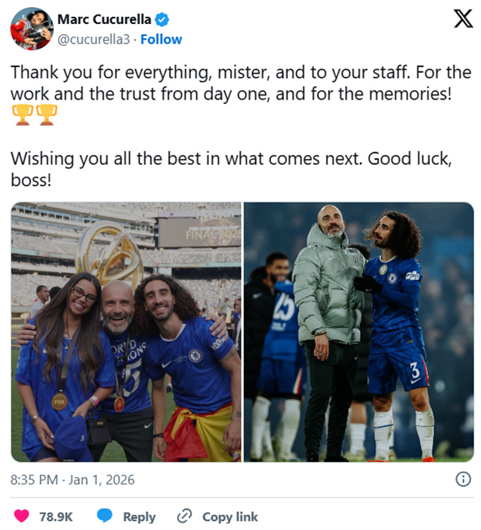 Cucurella là cầu thủ Chelsea đầu tiên cảm ơn ông thầy Maresca