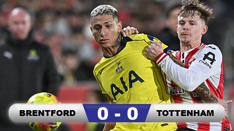 Kết quả Brentford 0-0 Tottenham: Thất vọng Tottenham