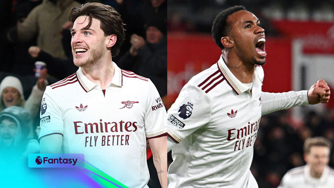 Rice và Gabriel thay nhau ghi bàn cho Arsenal mùa này