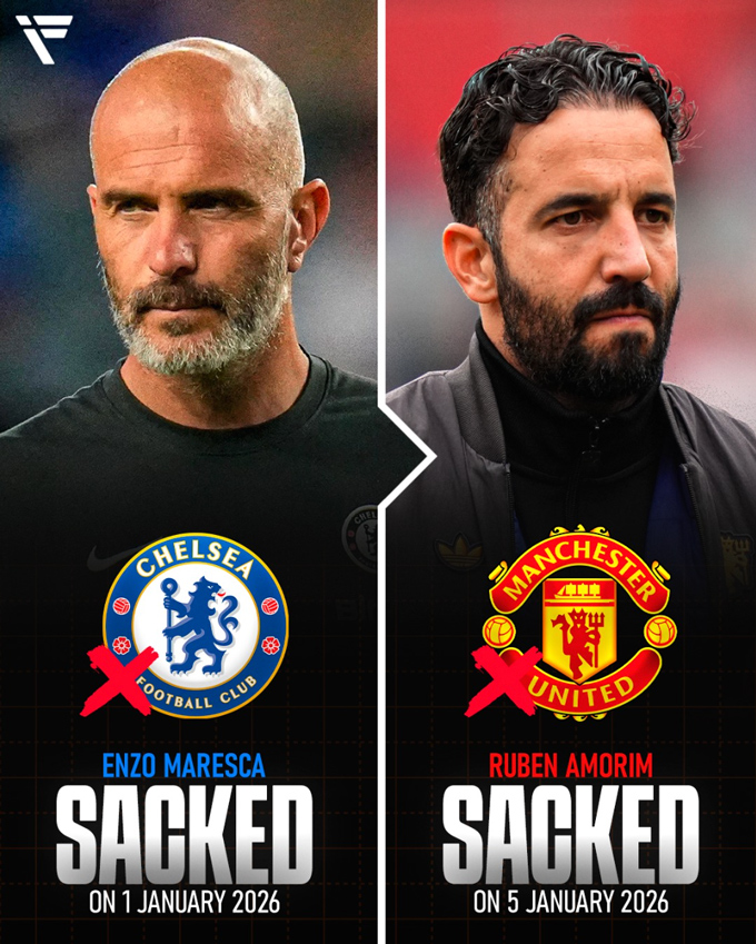 Maresca và Amorim vừa bị sa thải ngay đầu năm 2026