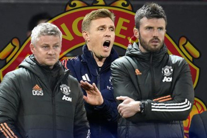 3 ứng viên làm HLV tạm quyền của MU (trái sang) Solskjaer, Fletcher và Carrick