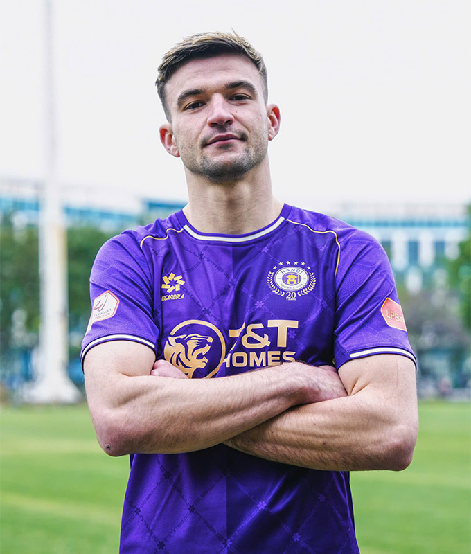 Tân binh David Fisher người Anh mới gia nhập CLB Hà Nội trước thềm lượt về - Ảnh: HNFC