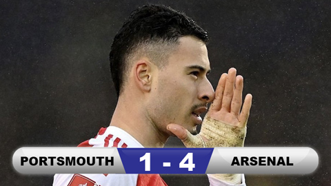 Kết quả Portsmouth 1-4 Arsenal: Ngày vàng của Martinelli