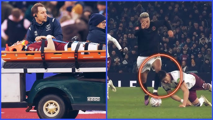 Mavropanos va vào đầu gối hậu vệ đối phương