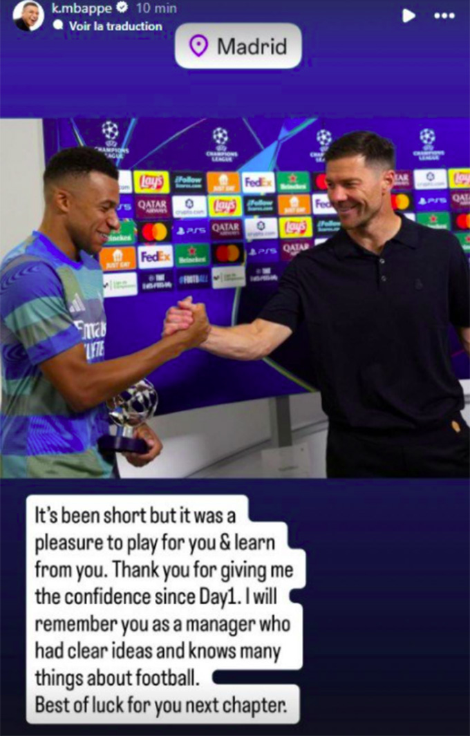 Mbappe tri ân vị tướng trẻ mà anh mến mộ và tôn trọng