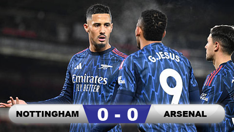 Kết quả Nottingham 0-0 Arsenal: Pháo thủ gây thất vọng