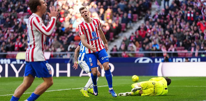 Atletico mới ghi 4 bàn trong năm 2026