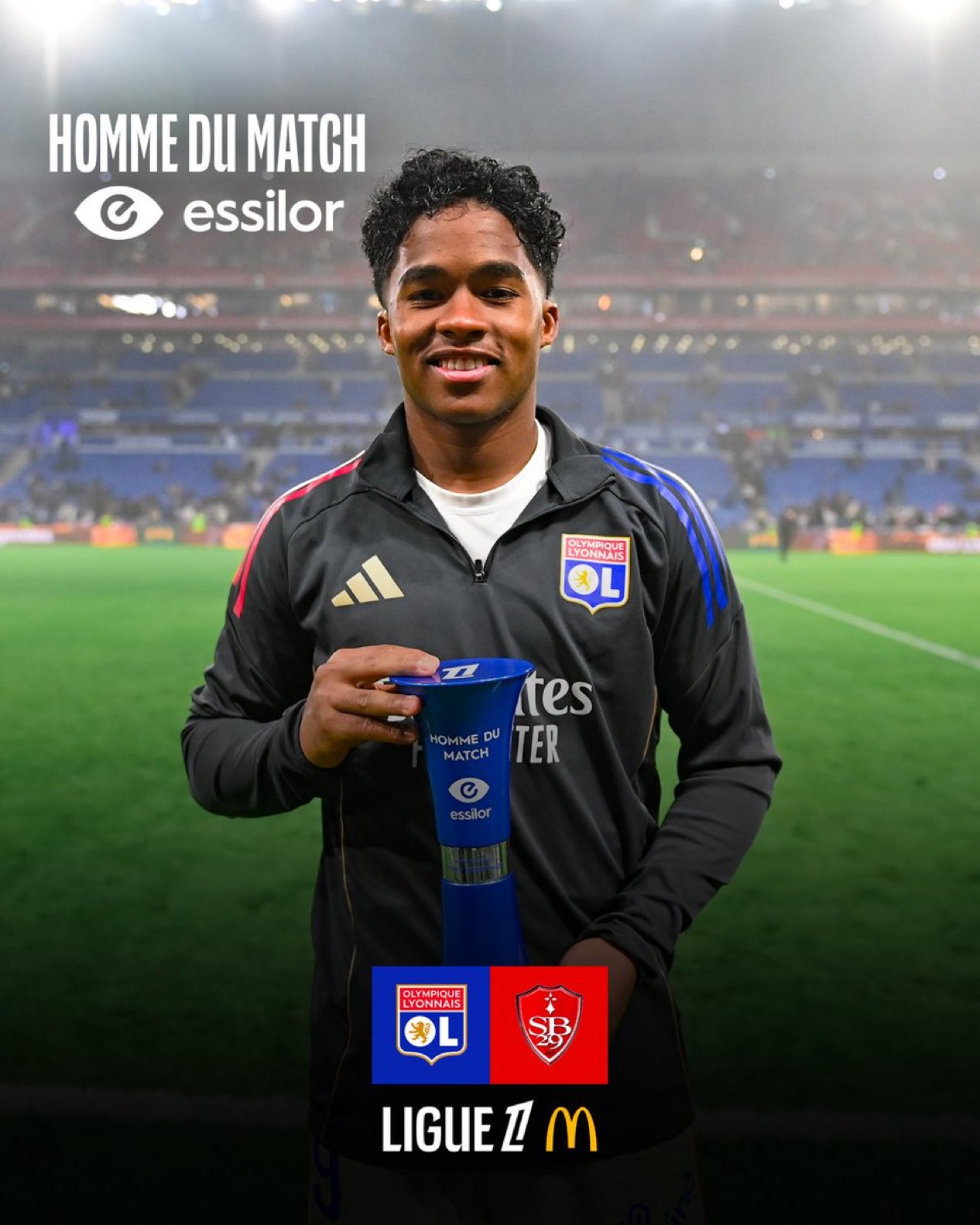 Endrick tỏa sáng rực rỡ ở Lyon và được giải Cầu thủ xuất sắc nhất trận