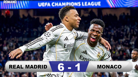  Kết quả Real Madrid 6-1 Monaco: Hủy diệt đội khách