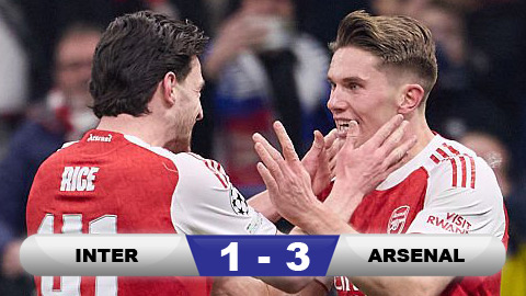  Kết quả Inter 1-3 Arsenal: Pháo thủ toàn thắng ở Champions League