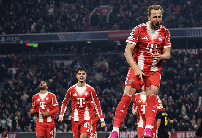 Tiền đạo Harry Kane đóng góp cú đúp chiến thắng của Bayern
