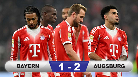 Kết quả Bayern 1-2 Augsburg: Hùm xám thua sốc trên sân nhà