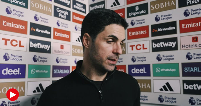 Arteta không giấu nổi sự thất vọng sau khi Arsenal thua MU