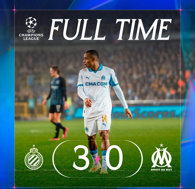 Marseille gây thất vọng khi thua Club Brugge
