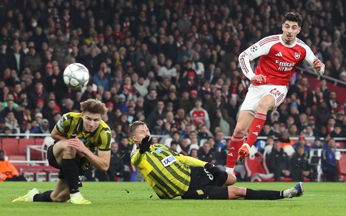 Kai Havertz trở lại ấn tượng trong chiến thắng 3-2 của Arsenal trước Kairat Almaty