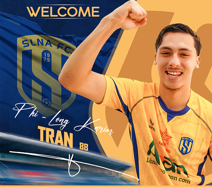 Tiền vệ Việt kiều Pháp - Phi Long Karim Tran là tân binh mới nhất vừa gia nhập SLNA