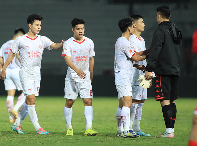 Niềm vui của các cầu thủ Thể Công Viettel 